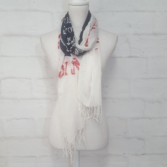 Sperry Scarf Nautical Blue White Red - Picture 1 of 6